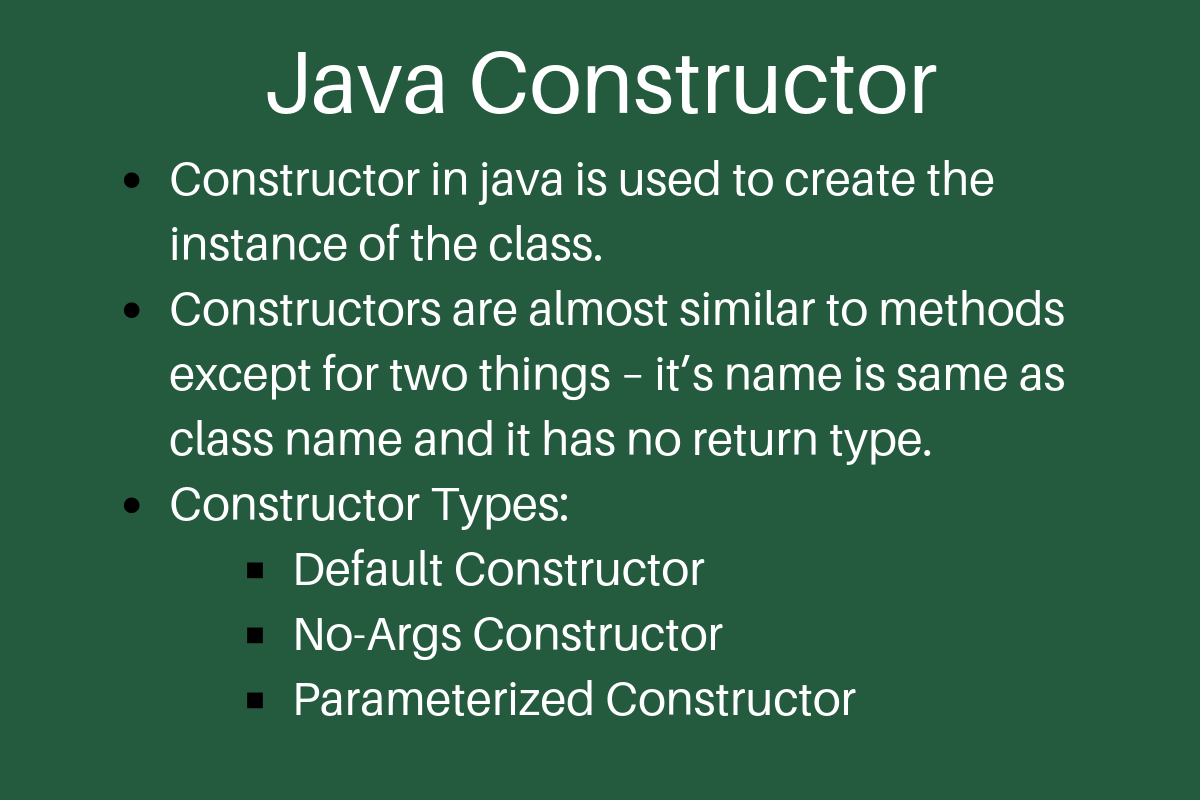 Constructor in Java