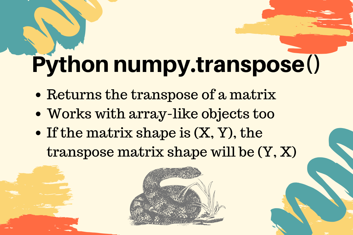 NumPy Matrix transpose() - Transpose of an Array in Python