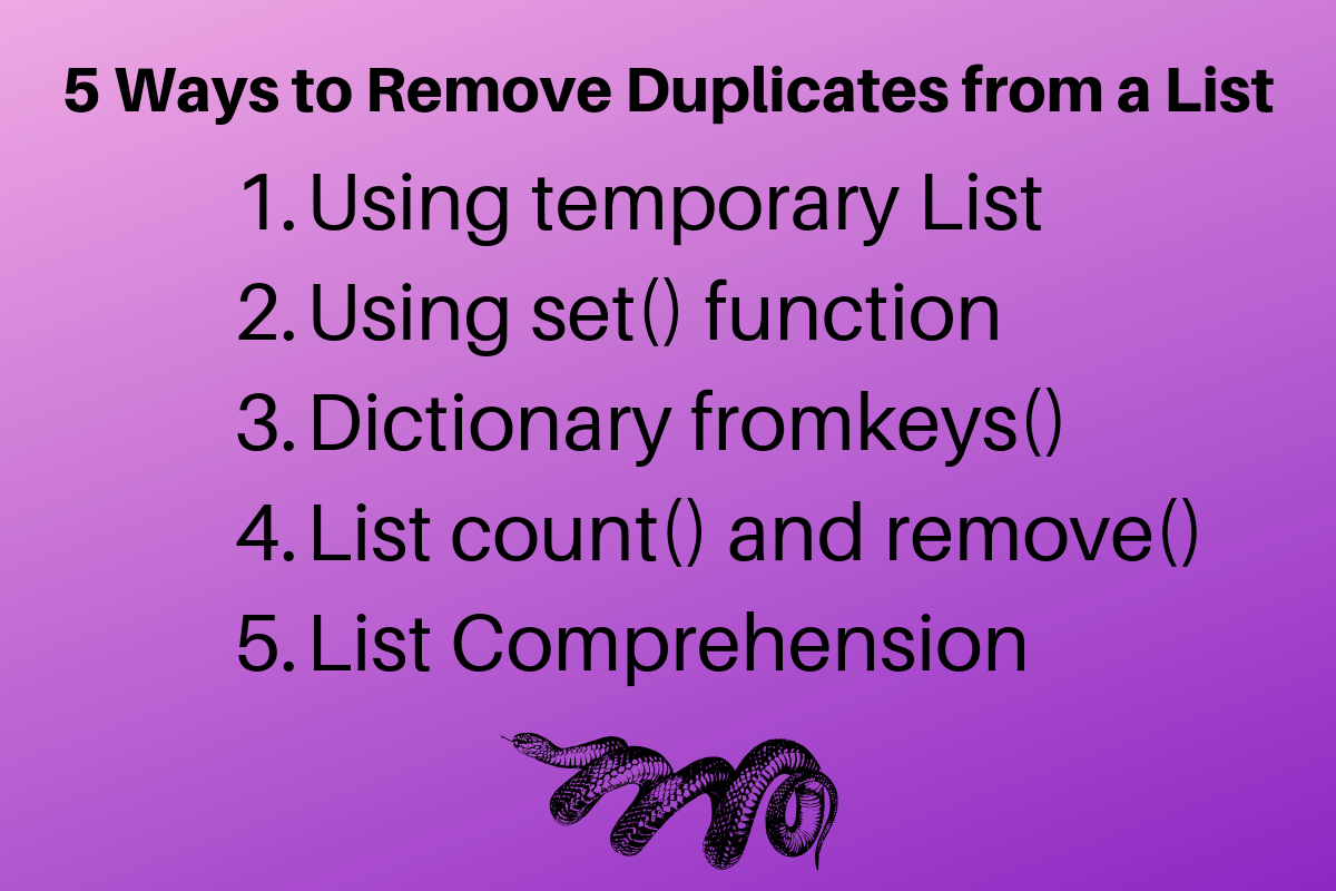 Python Remove Duplicates from a List