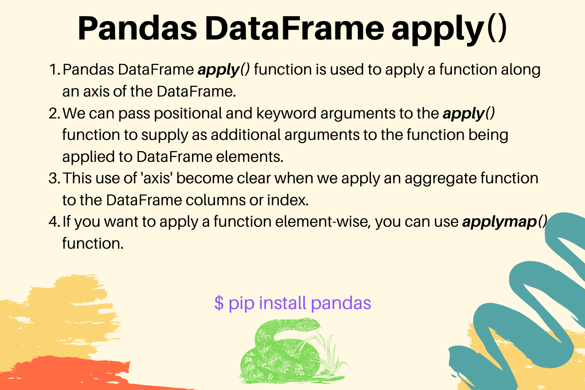 Pandas DataFrame apply() Examples
