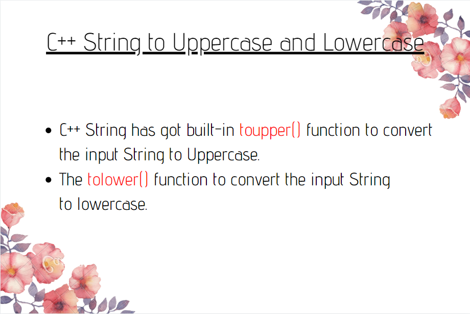 C++ String to Uppercase and Lowercase