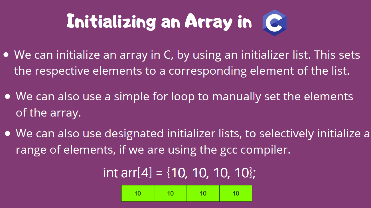 Initialize an Array in C