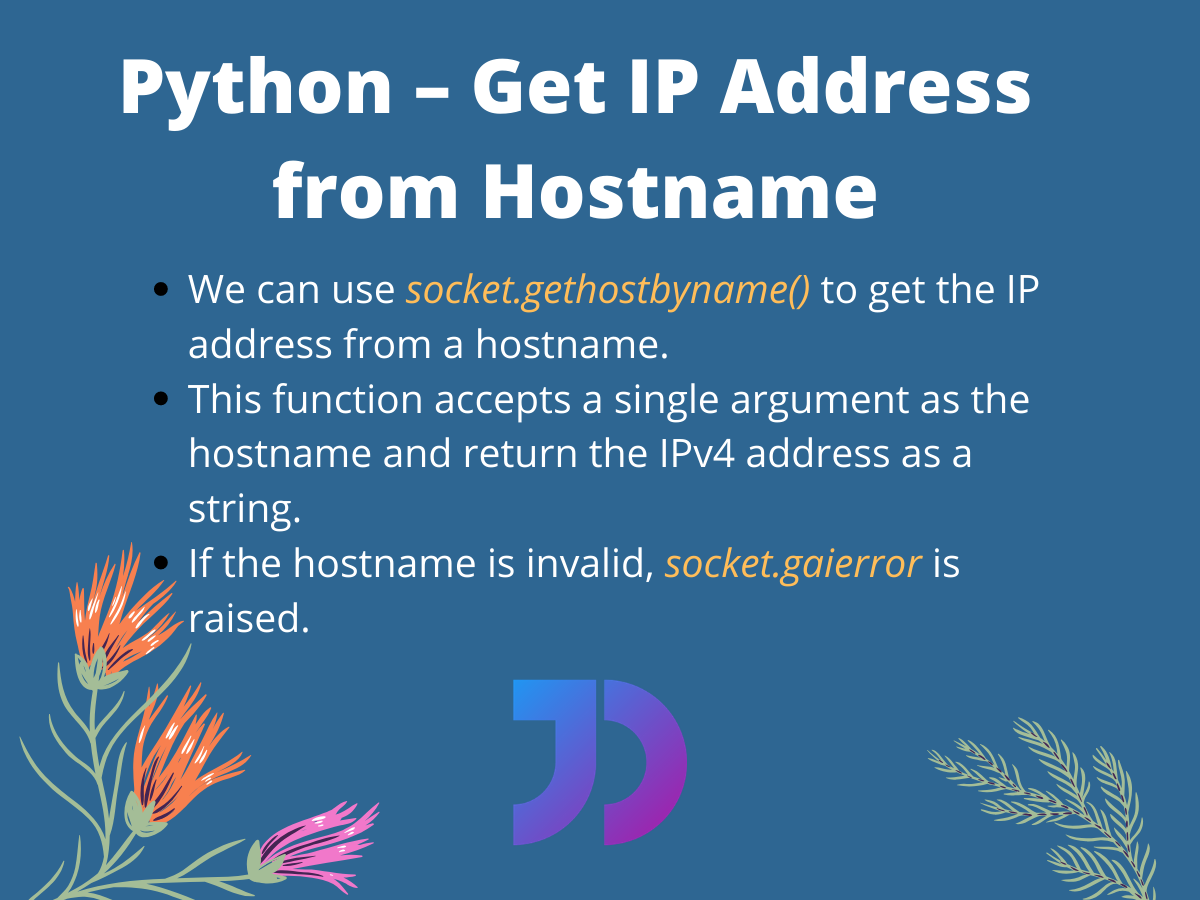 Python - Get IP Address from Hostname