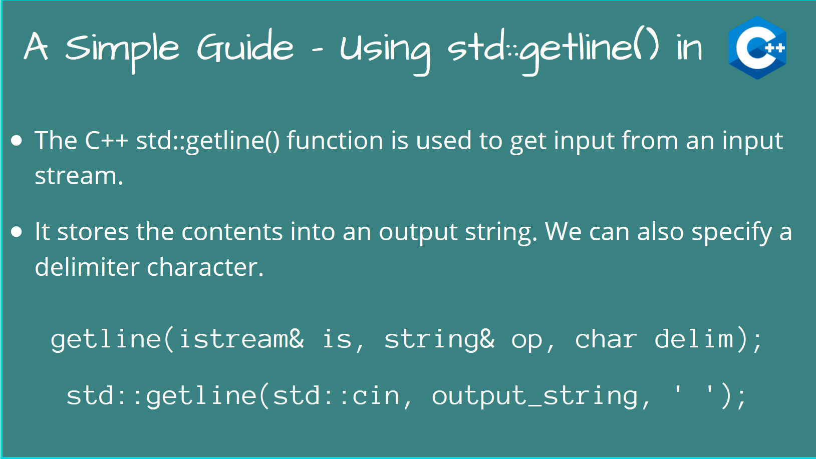 How to use std::getline() in C++?